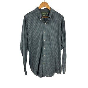 Lauren Ralph Lauren Classic Fit Long Sleeve Button Down Plaid Shirt Size 17 1/2